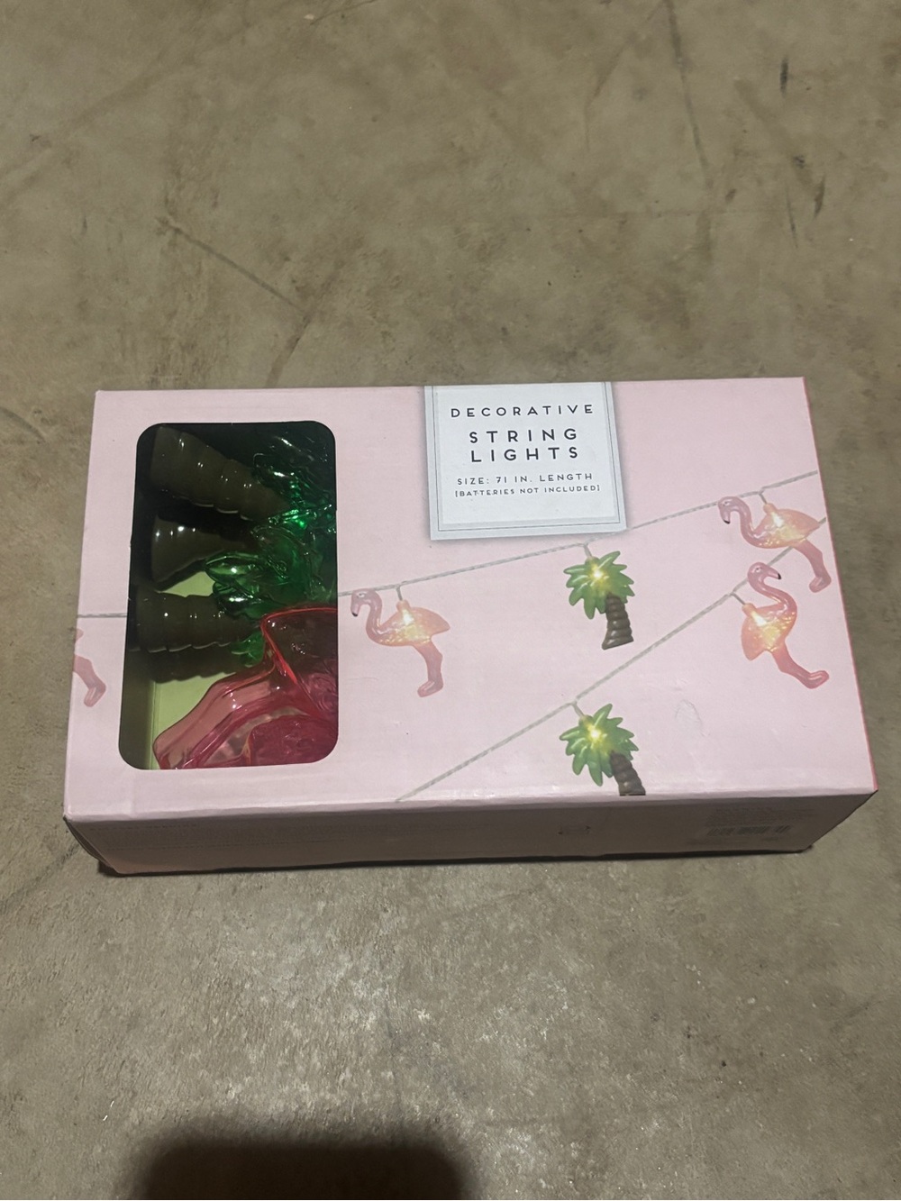 Tropical Flamingo & Palm Tree String Lights - Pink & Green